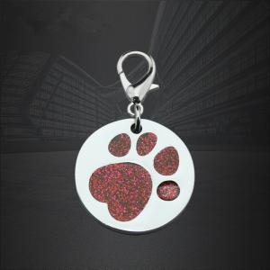 Custom Round Paw Dog Pet ID tags Cat etiqueta con codigo QR