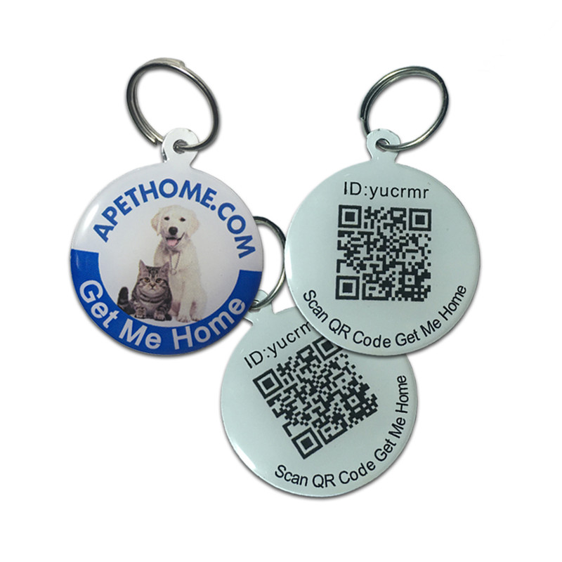 Personalizado etiquetas de perro y gato tags acero inoxidable Smart PET id tag codigo QR escaneado ubicacion GPS
