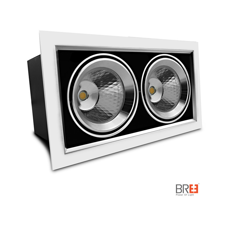 Solo el doble o triple de cabeza Grille Dimmable LED Downlight Led downlight cuadrado con 360 grados de ángulo de inclinación