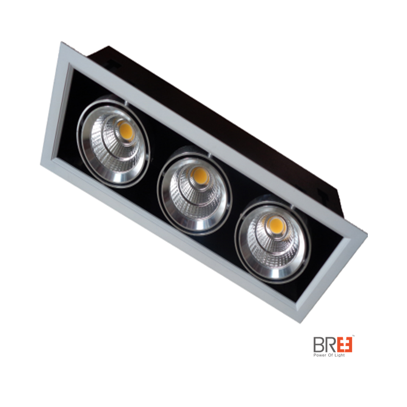 Solo el doble o triple de cabeza Grille Dimmable LED Downlight Led downlight cuadrado con 360 grados de ángulo de inclinación