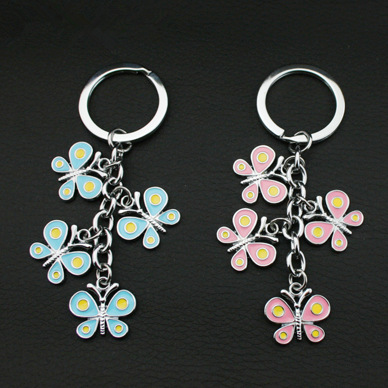 Proporcionar forma de mariposa llavero personalizado aleación de zinc llavero colgar decoraciones para hombre o mujer bolsas