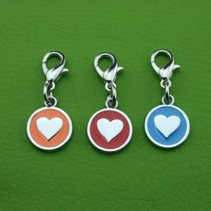 Aleacion de zinc personalizado PET ID tags Peach Heart Shape Hang Decoracion para perro o gato QR Code