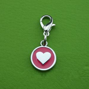 Aleacion de zinc personalizado PET ID tags Peach Heart Shape Hang Decoracion para perro o gato QR Code