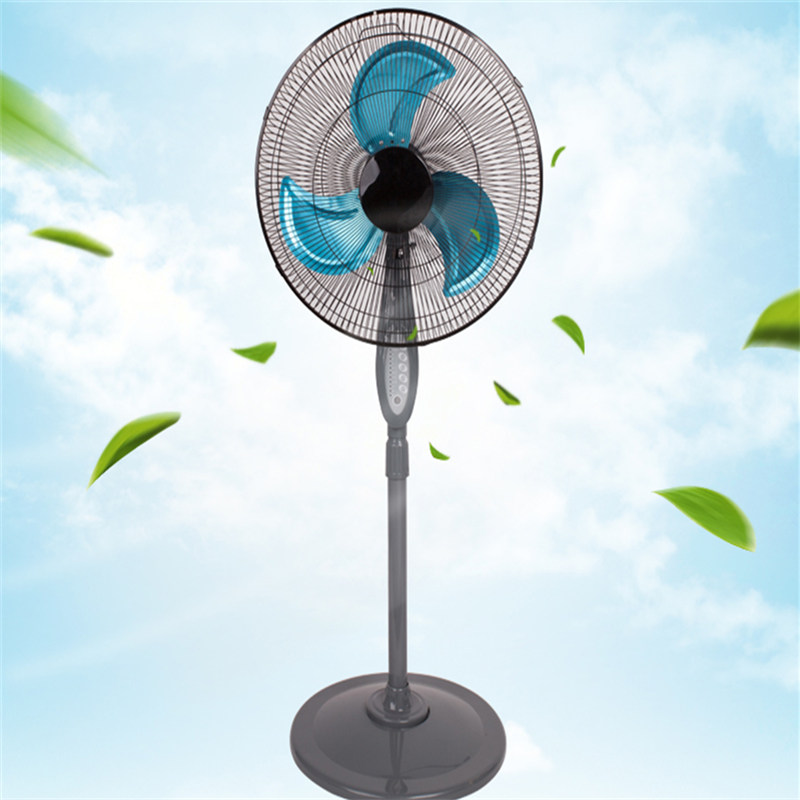 Teledirigido fan de pedestal de la cuchilla del metal de 16 pulgadas con el ventilador de la ventilación del contador de tiempo