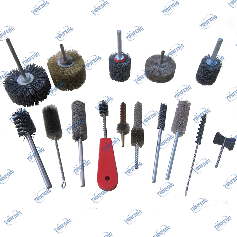 Cepillos de cepillos industriales abrasivos personalizados del tubo Cepillos de alambre trenzados Cepillo del tubo de Alumina para Debarring Herramienta de limpieza del pulimento