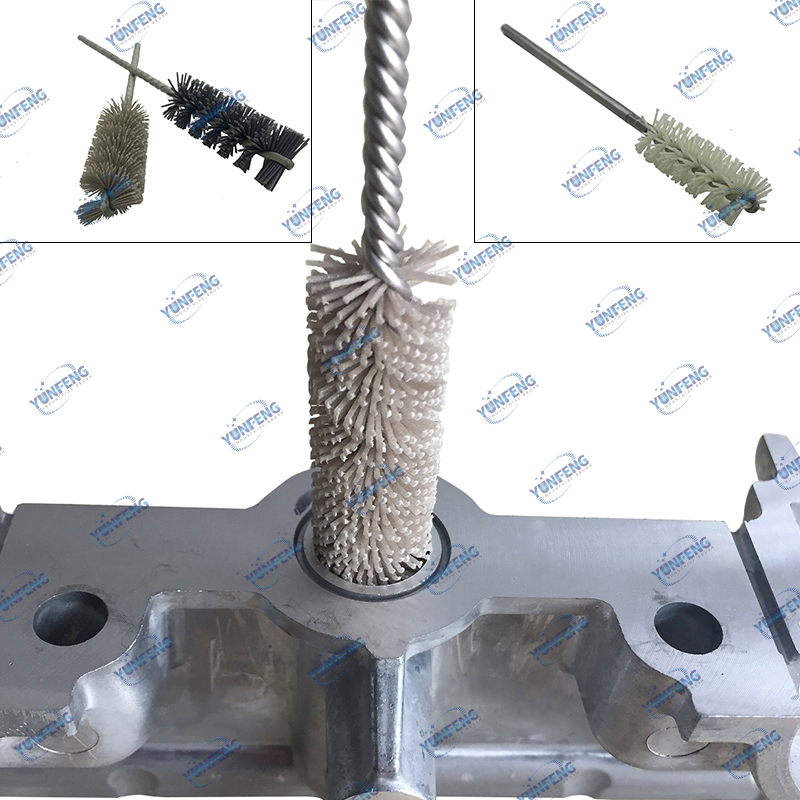 Cepillos de cepillos industriales abrasivos personalizados del tubo Cepillos de alambre trenzados Cepillo del tubo de Alumina para Debarring Herramienta de limpieza del pulimento