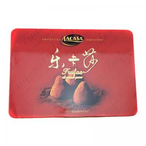 Caja de la lata de chocolate rectangular vacía con estilo personalizado