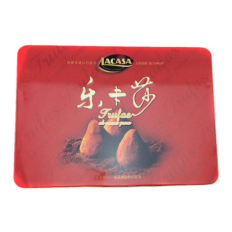 Caja de la lata de chocolate rectangular vacía con estilo personalizado