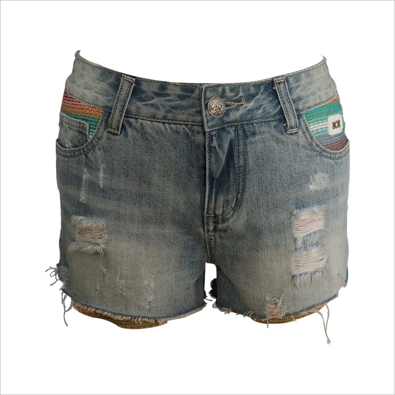 bonito diseño rip denim short WS001