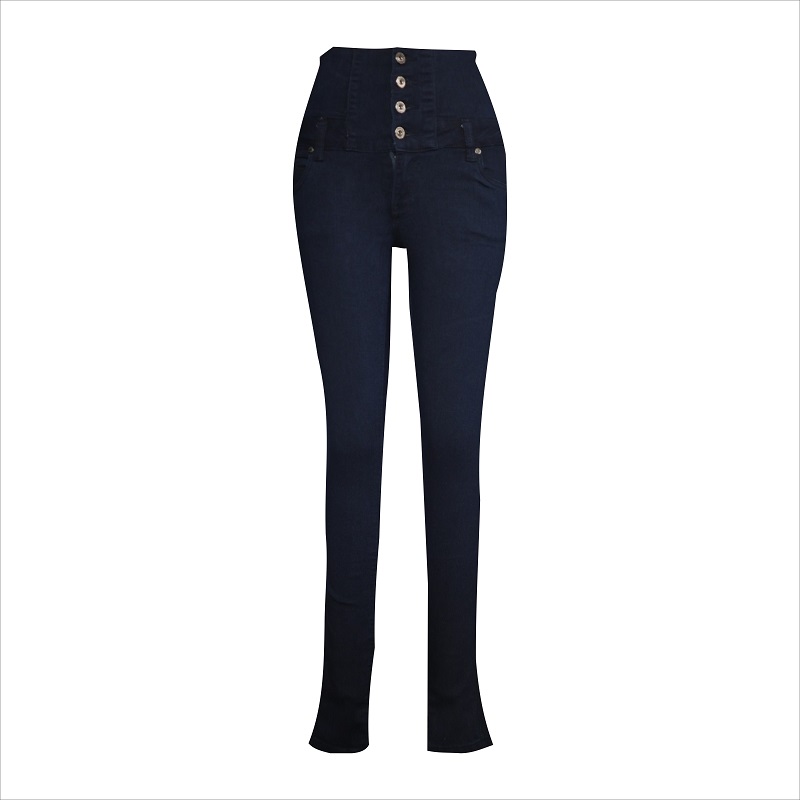 jean skinny skinny de cintura alta con cuatro botones WS1003