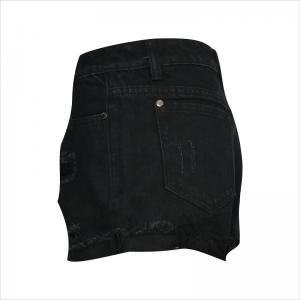 denim negro rip corto WS1434