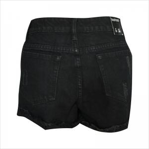 denim negro rip corto WS1434