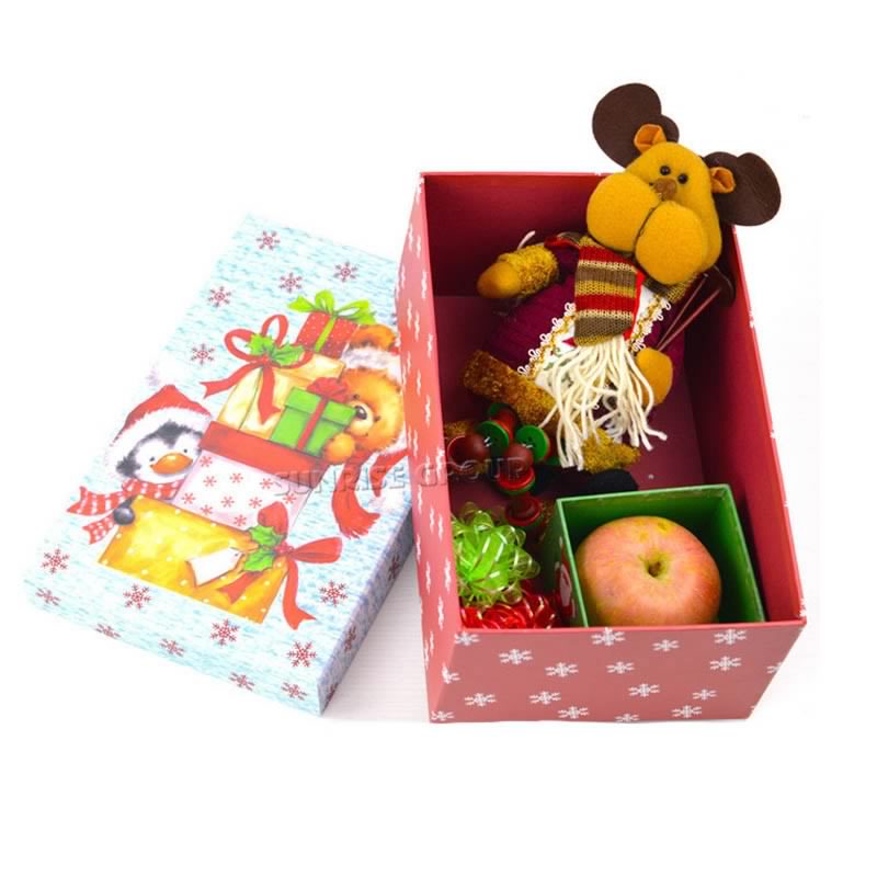 Caja de empaquetado de papel de la colección de regalos de Navidad de diferentes tamaños