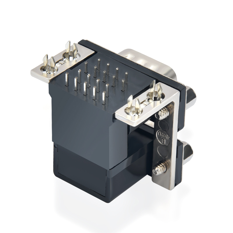 d sub db Conector de ángulo recto de 9 puertos macho a macho de doble puerto