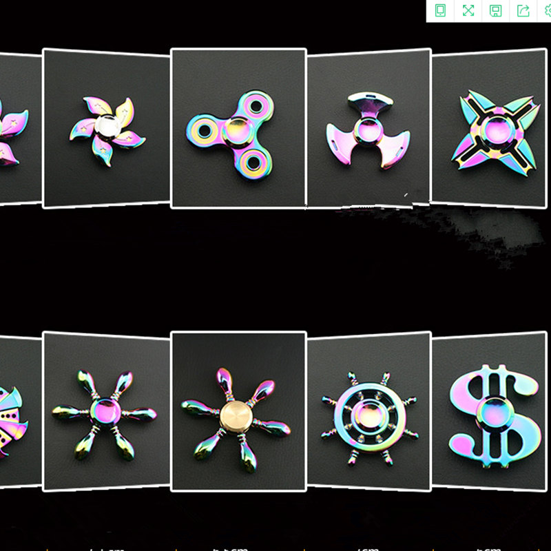Aleación metálica de zinc Dazzle Color Girar a mano Spinner spinning top peg-top