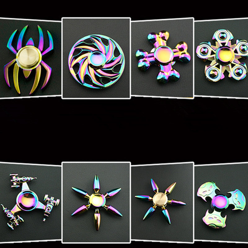 Aleación metálica de zinc Dazzle Color Girar a mano Spinner spinning top peg-top