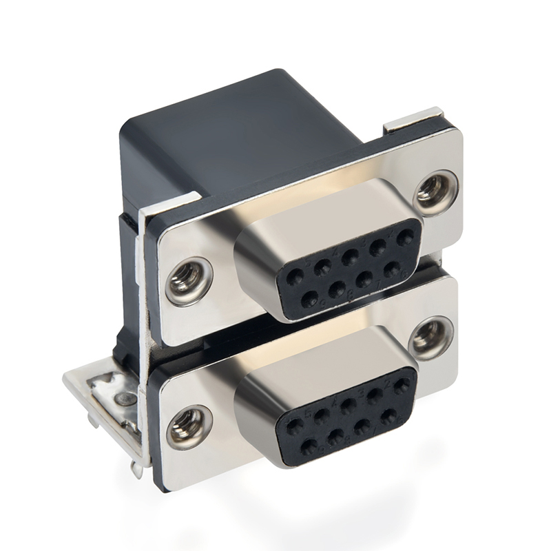 Conector de puerto serie apilable hembra a hembra db9 montado en panel