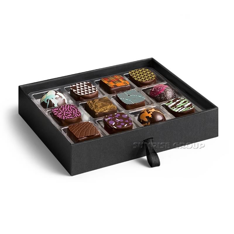 Caja de regalo hermosa del chocolate del cierre del tablero de papel
