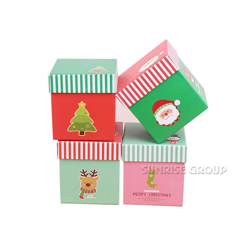 Papel cuadrado pequeño que imprime la caja de regalo de Apple de Nochebuena