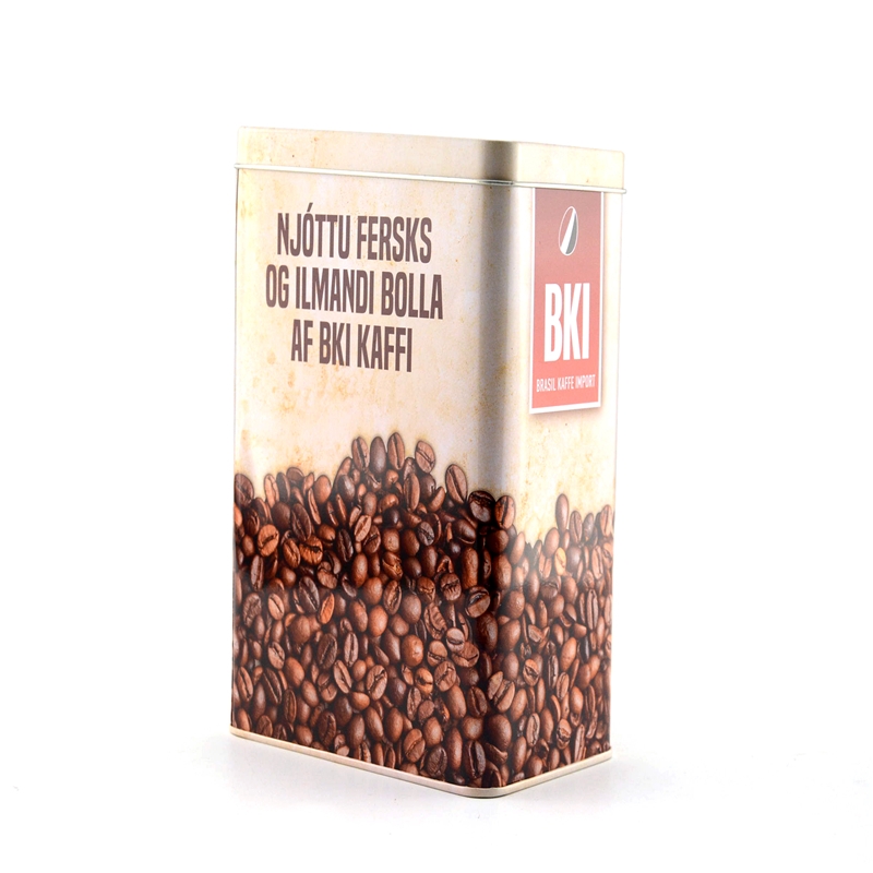 Caja rectangular impresa de encargo de la lata del grano de café de la categoría alimenticia