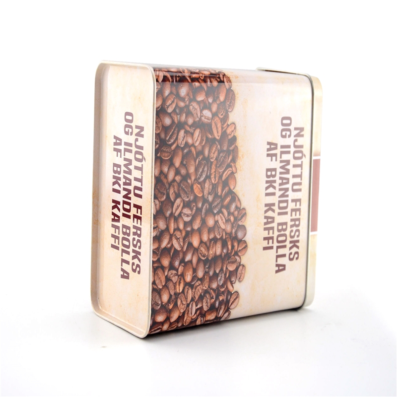 Caja rectangular impresa de encargo de la lata del grano de café de la categoría alimenticia