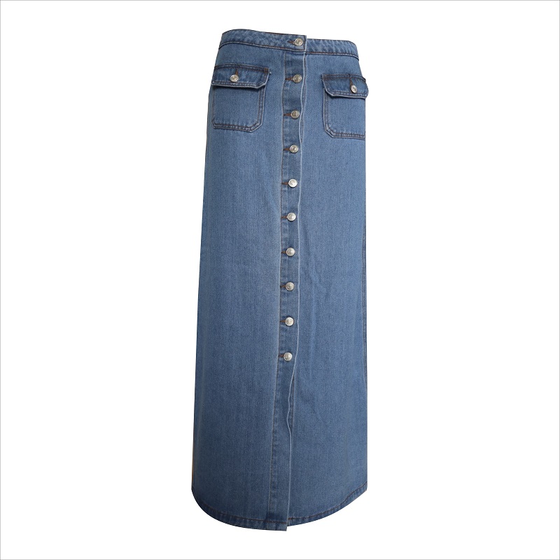 botón delantero falda larga WS10118