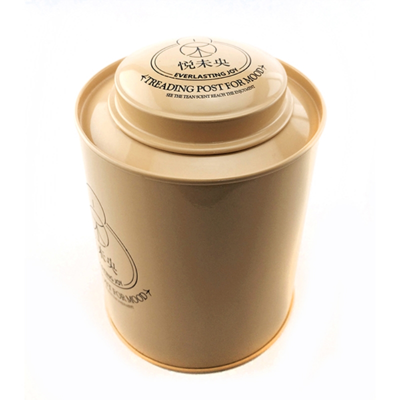 Caja redonda hermética personalizada de la lata del té con la tapa doble