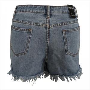 encaje de slogam estampado hasta hem short corta WS1483