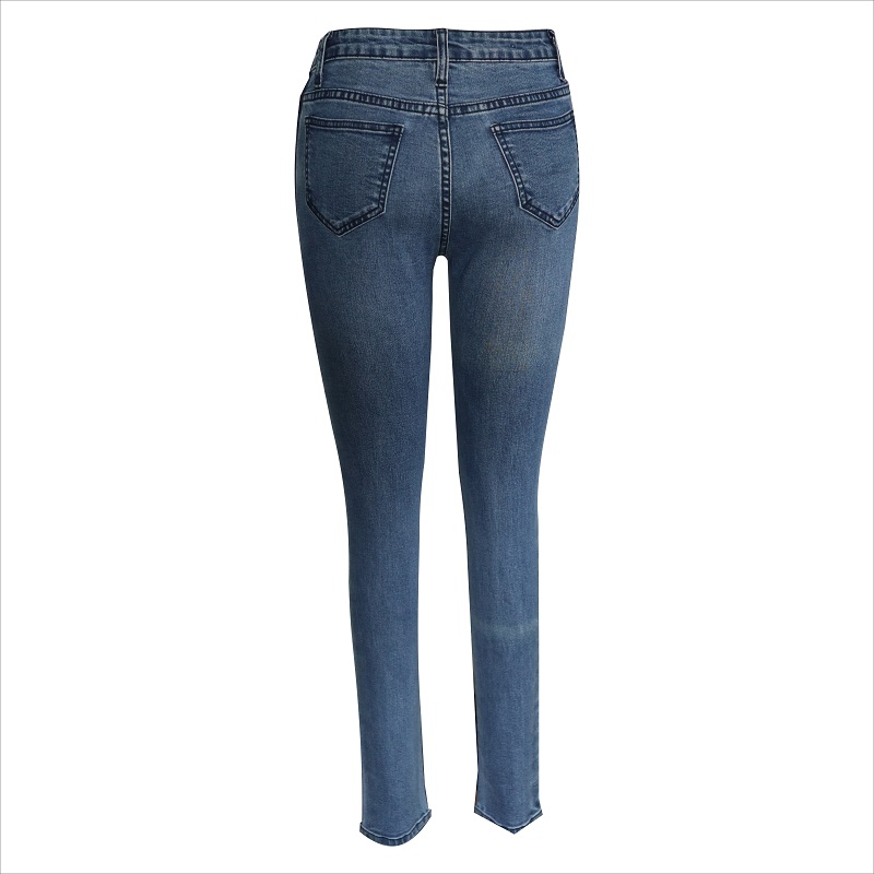 contraste de la moda lavado jeans ajustados WS10122