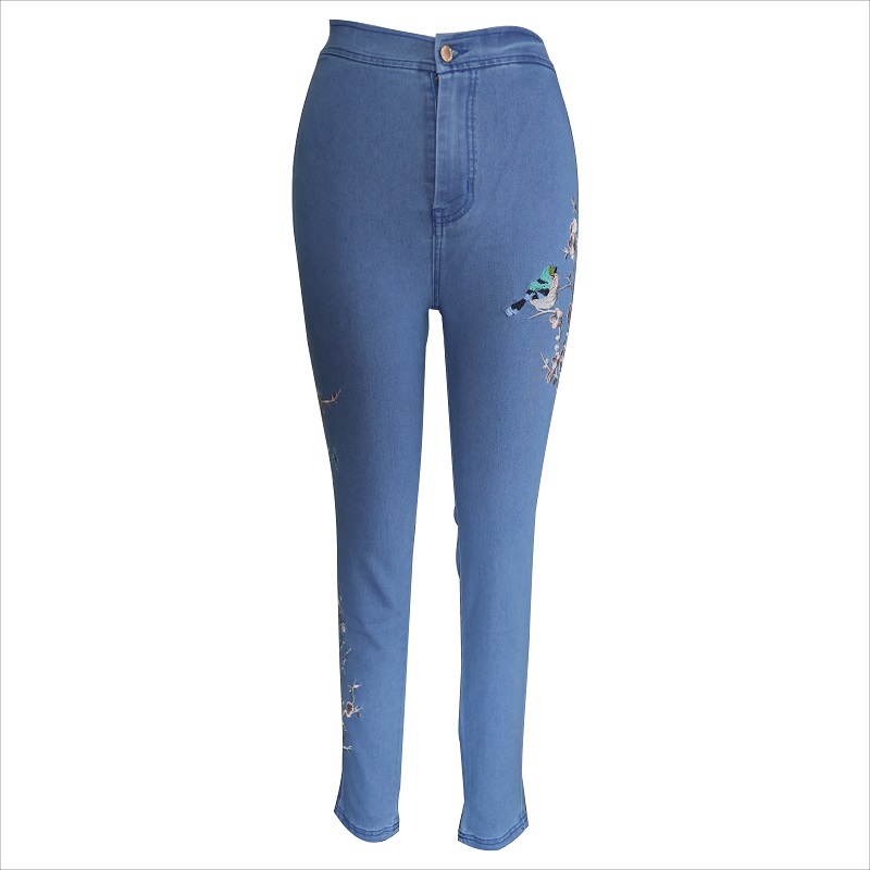 bordado de moda jeans azules pitillo WS10123