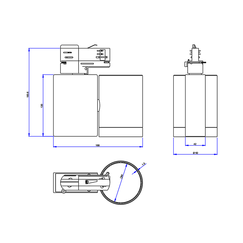 7W-50W UL pista certificada dimmable llevó la luz blanca interior de iluminación del punto