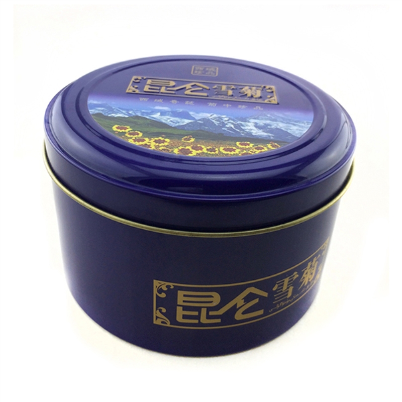 Caja redonda de la lata del té del estilo chino del metal