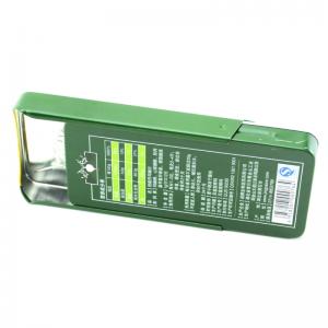 Caja pequeña rectangular de estaño para mentas, productos para la salud