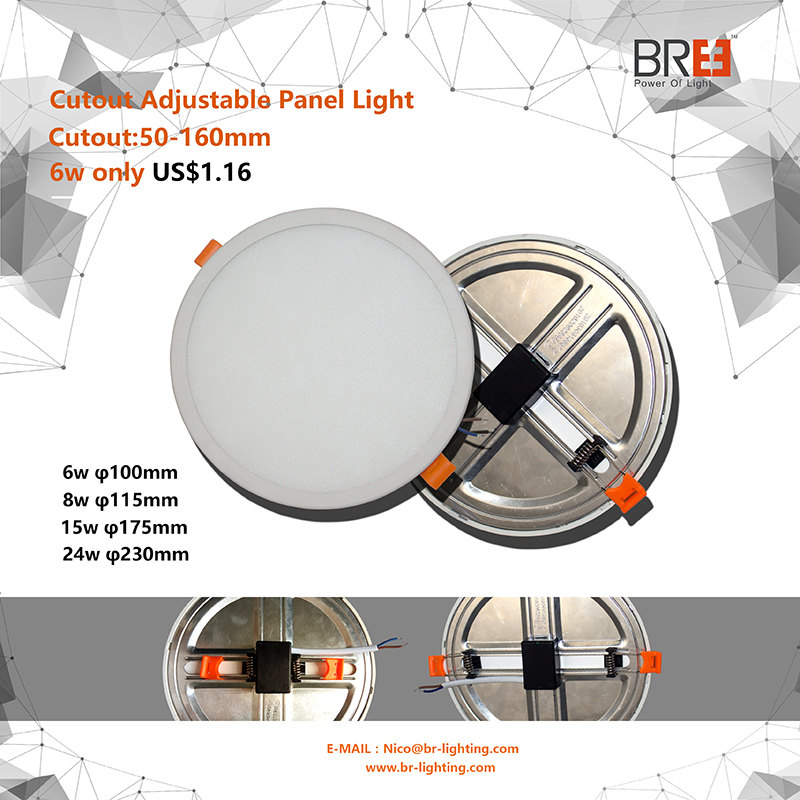 6W 8W 15W 20W iluminación interior montada ultradelgada del panel redondo LED empotrada
