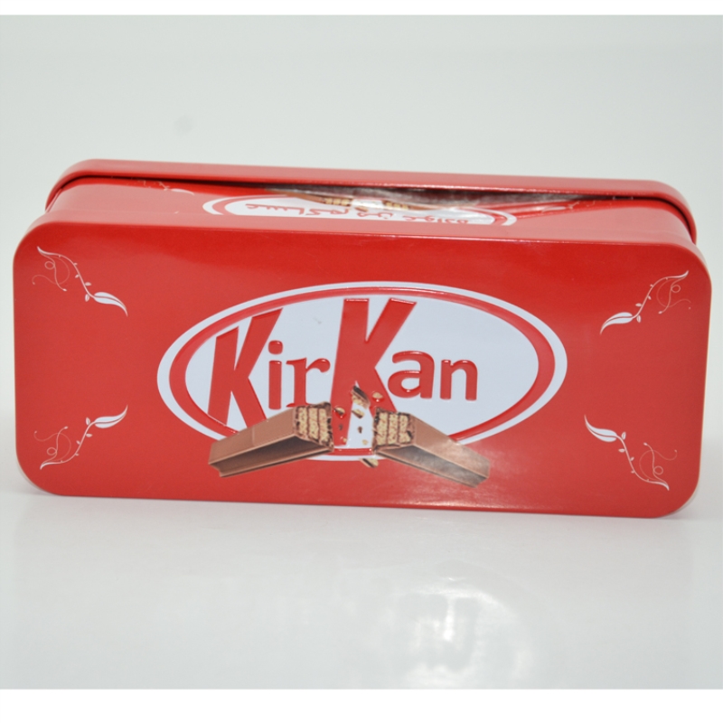 Caja rectangular de la lata de chocolate de caramelo de alta calidad de calidad alimentaria