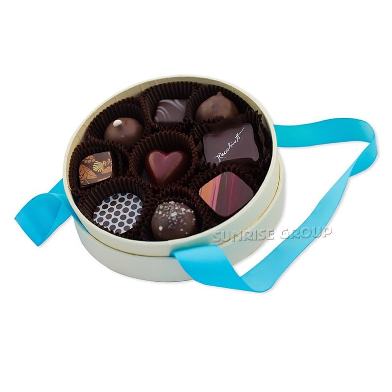 Caja de sombrero de chocolate redondo eterno de lujo Voguish