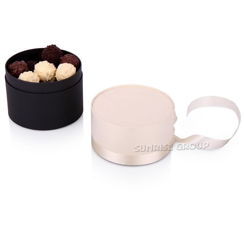 Caja de sombrero de chocolate redondo eterno de lujo Voguish