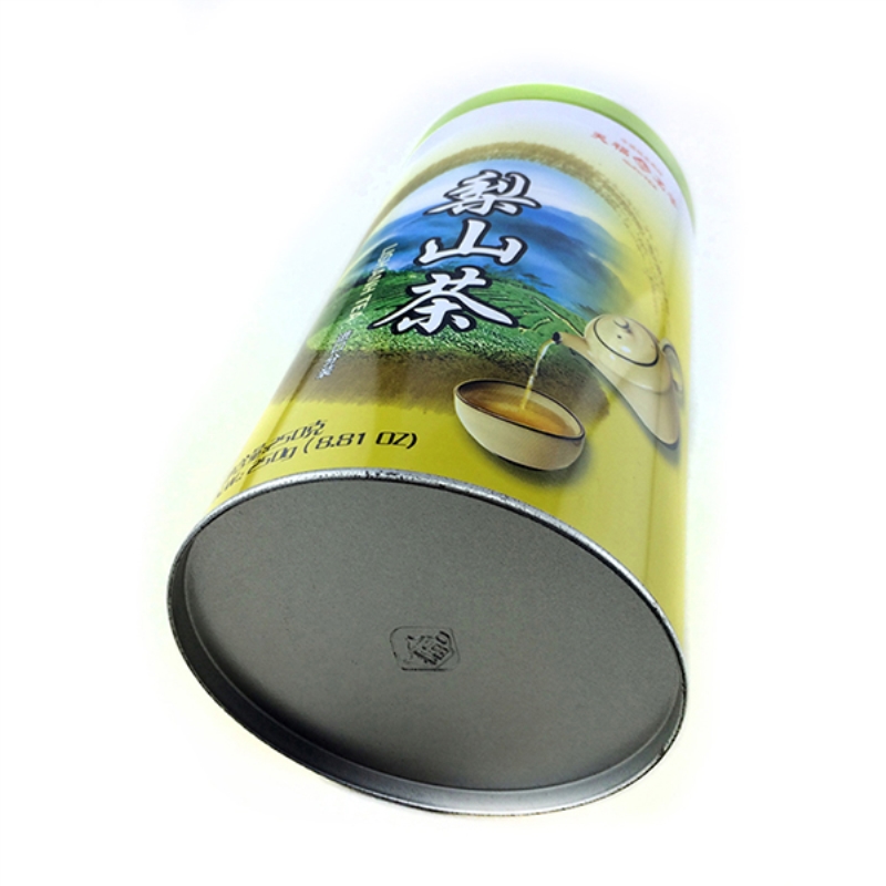 Caja de lata de té redonda impresa a medida con tapa de tapón