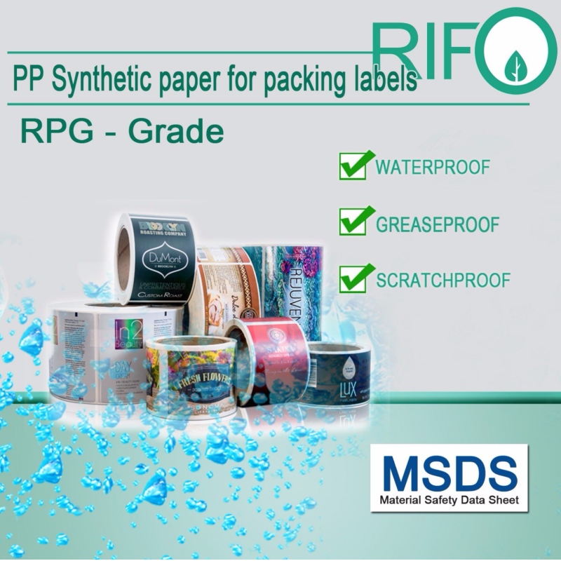 Papel sintético PP imprimible en offset, imprimible en UV, imprimible flexible para productos de cuidado personal