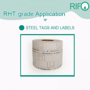 Rollo de papel térmico al por mayor barato, etiqueta de acero para mascotas de alta temperatura