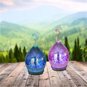 Rainbow beautiful 3D glass firework difusor de aroma de humidificador de fragancia para el hogar