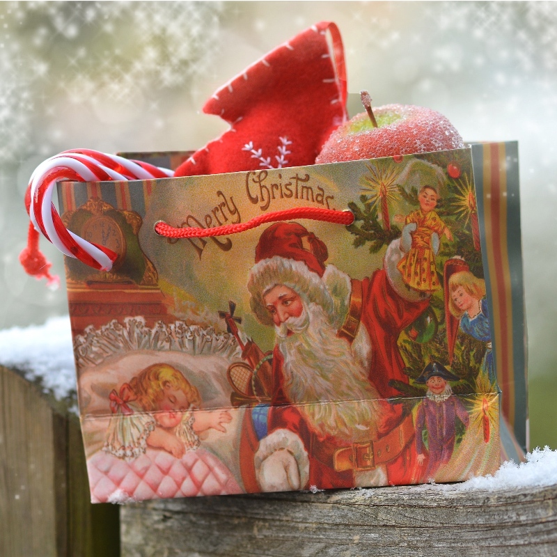 bolsa de papel regalo navidad dulces