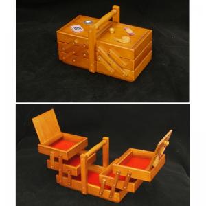 caja de costura de madera