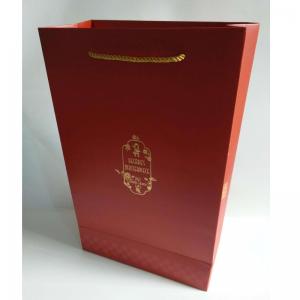 Bolsas de papel de arte laminado dorado mate con logotipo propio