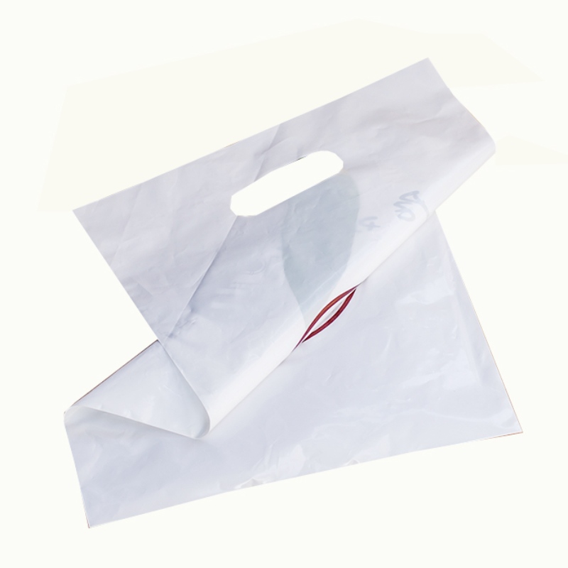 Troquelado Manija Compras Embalaje HDPE Bolsas de plástico blancas
