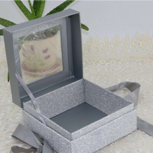 Caja de papel rígida con ventana PET