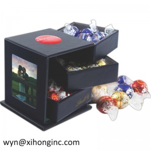 Caja de cartón impresa aduana en forma de corazón de lujo del chocolate del nuevo diseño