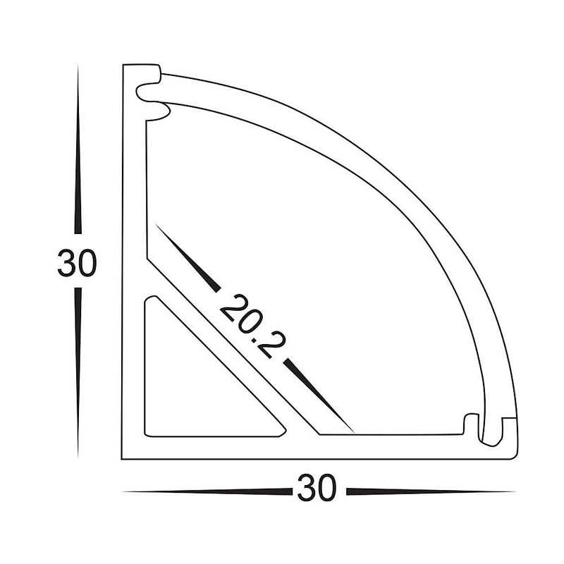 Directo de fábrica 3030 LED Luces lineales Alto Lumen LED Iluminación elegante LED Aluminio Perfil