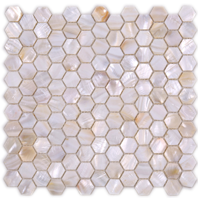 Azulejo mosaico hexagonal blanco para decoración de pared