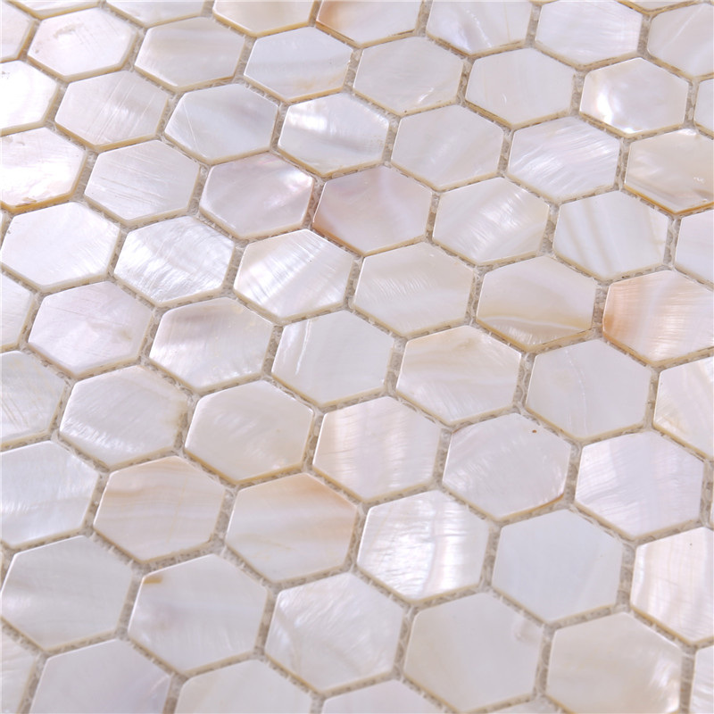Azulejo mosaico hexagonal blanco para decoración de pared